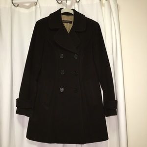 Chocolate brown Marc Jacobs wool and silk peacoat